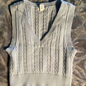 blue knit vest